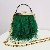 New Arrivals  Handbags Evening Party Clutch Bag Women Bags Chains Designer Ostri - £119.62 GBP