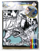 Jurassic World Dominion Kids Road Trip Activity Velvet Art Poster &amp; Markers New - £19.97 GBP