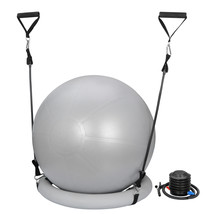 Exercise Ball Chair Yoga Fitness Pilates Ball &amp; Stability Base For Home Gym - £31.88 GBP