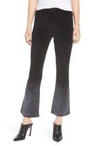 New Womens Designer Hudson Jeans 26 Black Silver NWT $225 Velvet Crop Pants High - £176.52 GBP