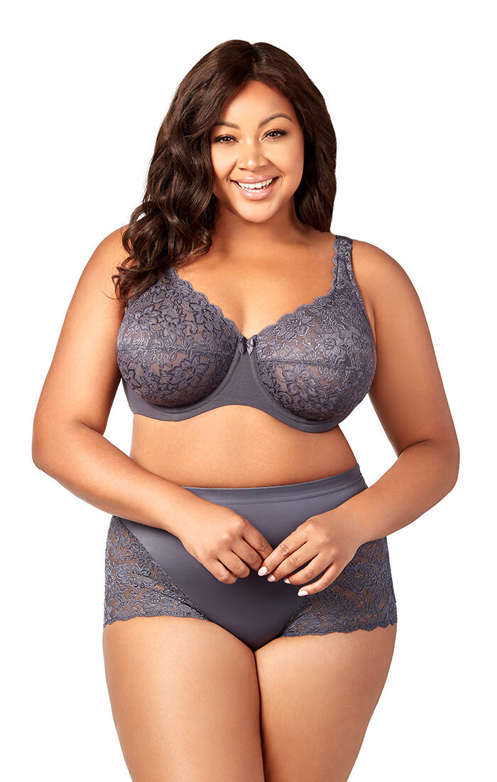 Elila Lingerie Steel Gray 2311 Stretch Lace Full Coverage Bra