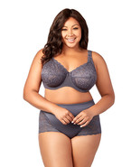 Elila Steel Gray 2311 Stretch Lace Full Coverage Bra - £45.42 GBP