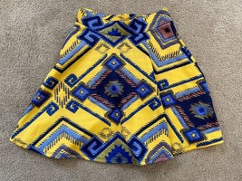 xhilaration Elastic Waist Womans Juniors Skater Twirl Skirt X-Small Yellow Aztec - $12.19