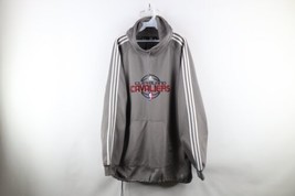 Vintage Adidas Mens XL Spell Out Cleveland Cavaliers Basketball Hoodie Gray - £44.36 GBP