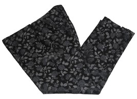 VTG INC Grey Black Shimmery Textured Roses No-Waist Zipper Dress Pants Wm&#39;s 6 - £26.78 GBP