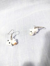3D COW FARM ANIMAL WHITE AND BLACK SPOTS COLOR LIGHT ACRYLIC FASHION EAR... - $3.99