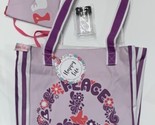 Happy Life Large Beach Tote - PEACE Travel Gym Bag 2 Toiletry Bottles Po... - $16.49