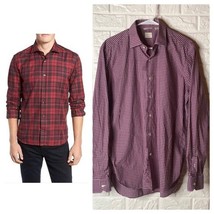 Culturata Tailored Fit plaid button down shirt Mens Size M Medium Red Blue - $26.80