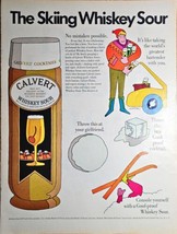 1968 Calvert Cocktails Vintage Print Ad &quot;The Skiing Whiskey Sour&quot; Hoffma... - $272.27 MXN