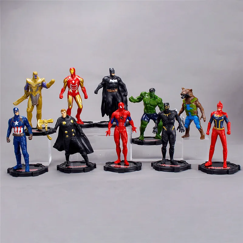 10Pcs/Set Marvel Avengers Super Hero Thor Ironman Hulk Captain American Action - £32.91 GBP