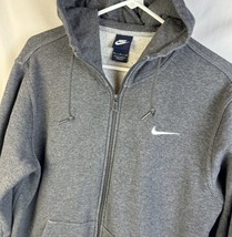 Nike Jacket Hoodie Sweatshirt Embroidered Swoosh Full Zip Gray Hooded Me... - $39.99