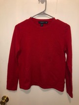 Lands End Womens SZ Small Petite Red Cashmere Long Sleeve Sweater - £15.56 GBP