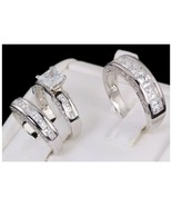 Él y Ella que Combina Compromiso Anillo de Boda Set de Ley 5-10 Imitación - $108.35 CAD