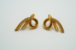 Vintage Gold Plate Rope Knot Stud Earrings 2.4cm - $16.29 CAD