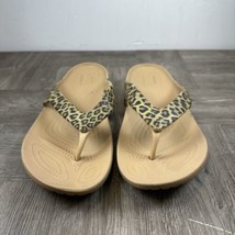 Crocs Kadee Flip Flops Womens 11 Leopard Print Iconic Comfort Sandals - $12.08