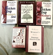 Lot Of 5 Thick Books Chicken Soup Womens Dr. Spock Baby Care Health Life Help - £20.36 GBP