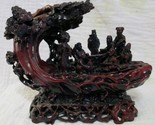 Chinese Deep Red Resin Statue of the Eight Immortals Gambling over Board... - $99.00