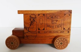 Vtg 1981 Heinz Toystalgia wooden pickle delivery van piggy bank - $24.99