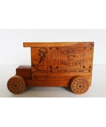 Vtg 1981 Heinz Toystalgia wooden pickle delivery van piggy bank - $24.99