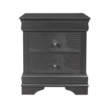 24" Gray Shagreen Two Drawer Solid Wood Nightstand - $6,747.99 MXN