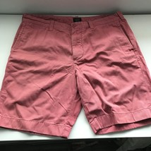 J Crew 34 Shorts Pink Stanton Cotton Twill Flat Front Chinos 9&quot; Mid Rise Pockets - £10.53 GBP