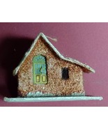 Vintage CHRISTMAS VILLAGE HOUSE Ornament Brown PUTZ Japan Paper Mache 1920's - £16.03 GBP