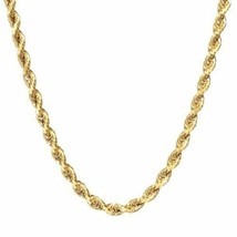 x2 Gold 18K over 316L Stainless Steel 6mm Thick Rope Chain Necklace 24 inch - £12.75 GBP