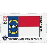 1976 13c North Carolina State Flag, Bicentennial Era Scott 1644 Mint F/V... - $1.47 CAD
