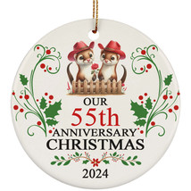 Our 55th Anniversary 2024 Ornament Gift 55 Years Christmas Cute Otter Couple - £11.83 GBP
