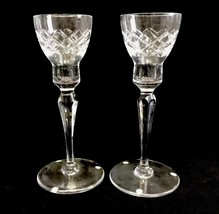 Pair Orrefors Clear Glass Tall Taper Candle Holders Candlesticks Sweden ... - $38.95