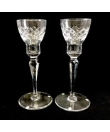 Pair Orrefors Clear Glass Tall Taper Candle Holders Candlesticks Sweden ... - $52.82 CAD