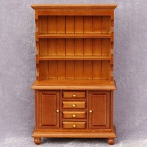AirAds Dollhouse  Furniture 1:12 Miniature Wood Brown Display Cabinet Hutch - £11.42 GBP