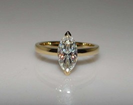 2.50Ct Lab-Created Marquise Cut Moissanite Solitaire Engagement Ring 925 Silver - £143.54 GBP