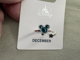 Disney Parks Mickey Mouse Faux Zircon December Birthstone Ring Silver Color image 3