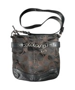Coach Canvas Black Logo Crossbody Shoulder Bag  Chain Purse Handbag C122... - $541.22 MXN