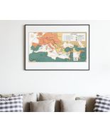 Map of the Early Crusades in Europe and the Middle East - Print 18 x 12 in - £15.76 GBP
