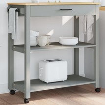  Kitchen Trolley MONZA 33.1"x15.7"x35.4" Solid Wood Pine - $164.99