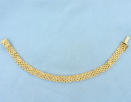 Italian Made Designer Panther Link Bracelet in 18K Yellow Gold - £1,295.65 GBP