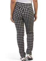 NWT SWING CONTROL BLACK WHITE PLAID PULLON STRETCH GOLF PANTS 10 12 14 image 2
