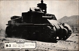 Rare M-3 Medium tank Lithograph WWII Era Army USA Vintage 5x8 - $39.12