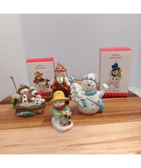 Frosty The Snowman CHRISTMAS Ornament Lot Hallmark Keepsakes Fishing Boat - $23.05