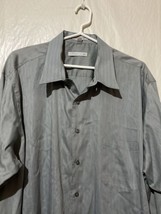 Geoffrey Beene Mens 20 34/35 BIG Shirt Long Sleeve Gray Wrinkle Free - £19.58 GBP