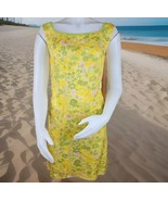 Vintage Handmade Faux Silk Dress Womens Small Pink Green Floral Sheath 60s - $34.17 CAD