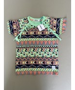Indikidual Fringe Tee Kids 6/7Y Green Chili Patterned Short Sleeve - $278.01 MXN