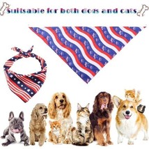 American Flag Patriotic 4th of July Dog Bandana for Dogs Blue Red White ... - £6.31 GBP