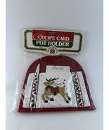 New Old Stock Holiday Trimmings Christmas Recipe Card Pot Holder/Reindeer - £7.70 GBP