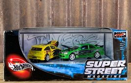 Hot Wheels Super Street Magazine Honda Civic Si &amp; Ford Focus 2 Car Set - £74.26 GBP