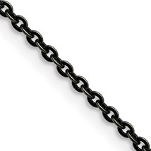 Chisel Stainless Steel Oxidized 18 inch Cable Chain SRN1282 - £24.37 GBP