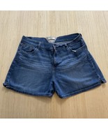 Levi&#39;s Strauss Blue Jean Mom Shorts Size 16 Slit Leg Stretch Vintage - $33.05 CAD