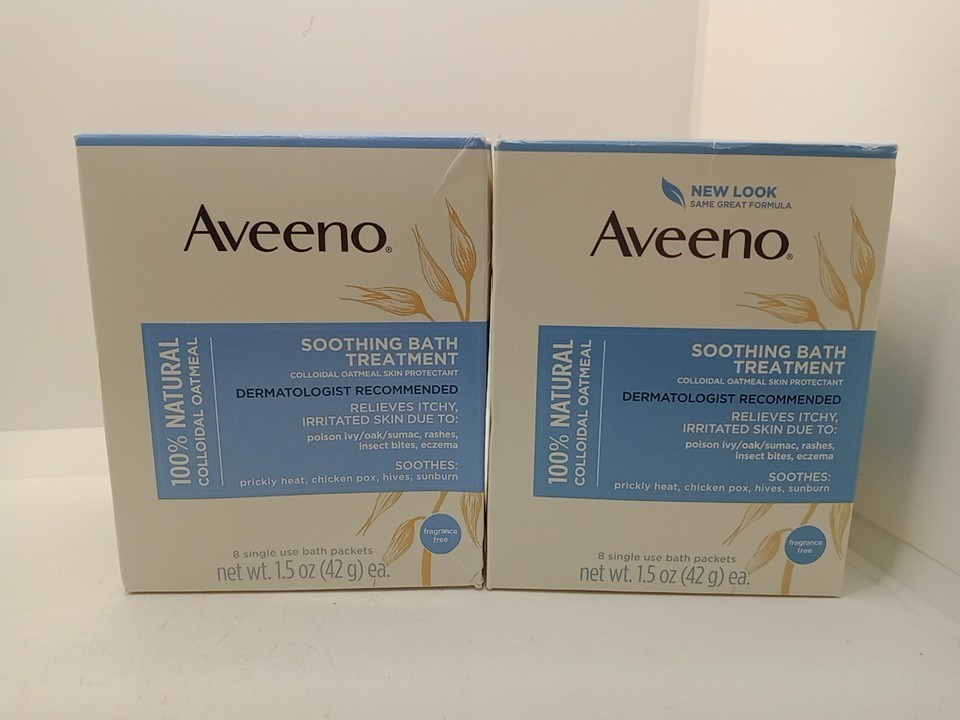 *READ* 2X Aveeno Soothing Bath Treatment Itchy Irritated Skin Relief Pac... - $21.96